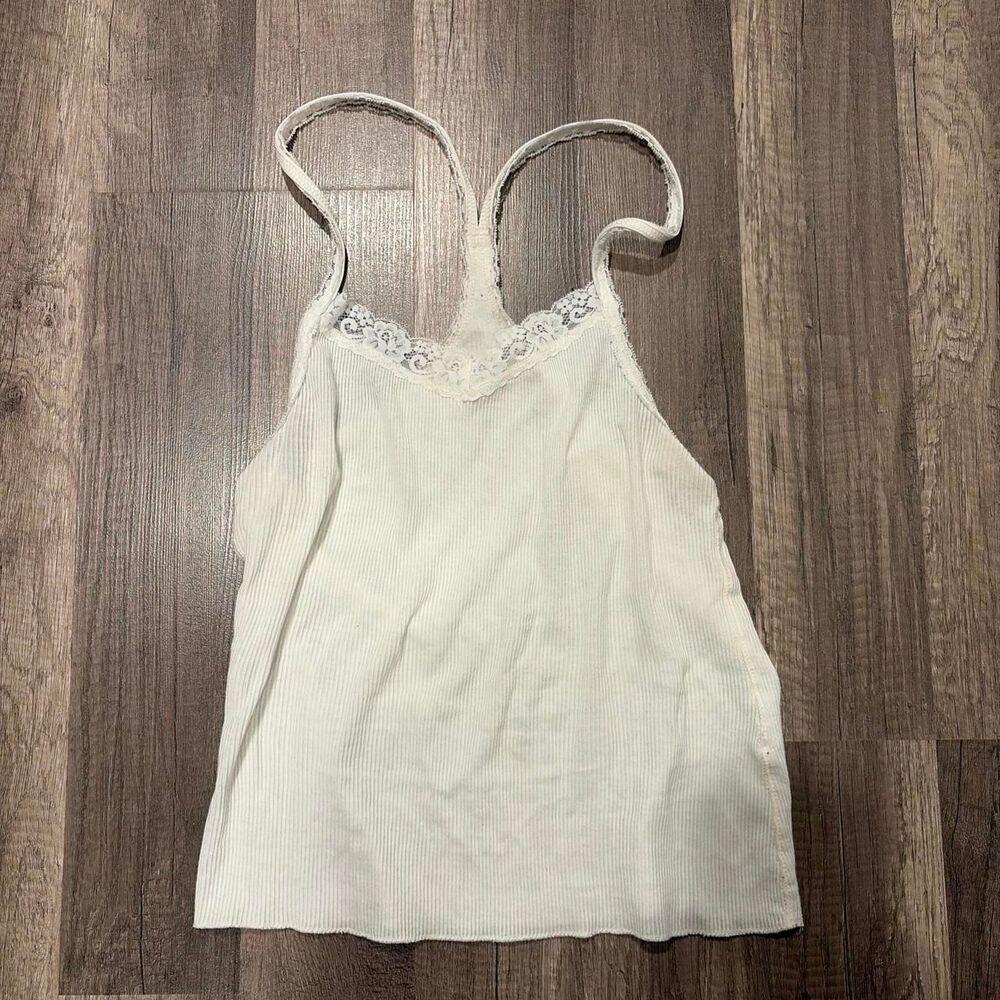 Brandy Melville White Lace Tank Top